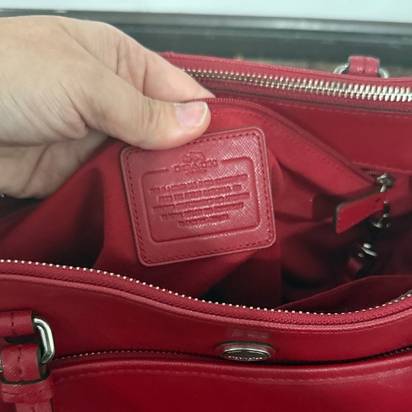 Coach Vibrant Red Leather Tote - Picture 4 of 7